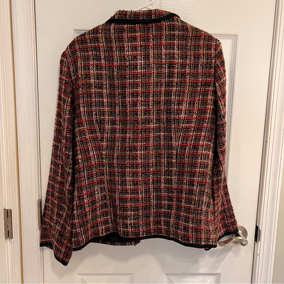 Vintage Sag Harbor Red and‎ Black Tweed Blazer - Picture 2 of 3